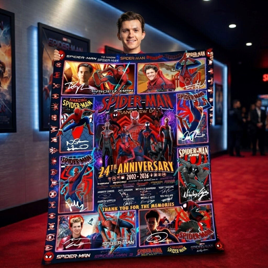 Spider Man 24th Anniversary 2002 2026 Thank You For The Memorial Blanket Spider Man Merch - Merchluma