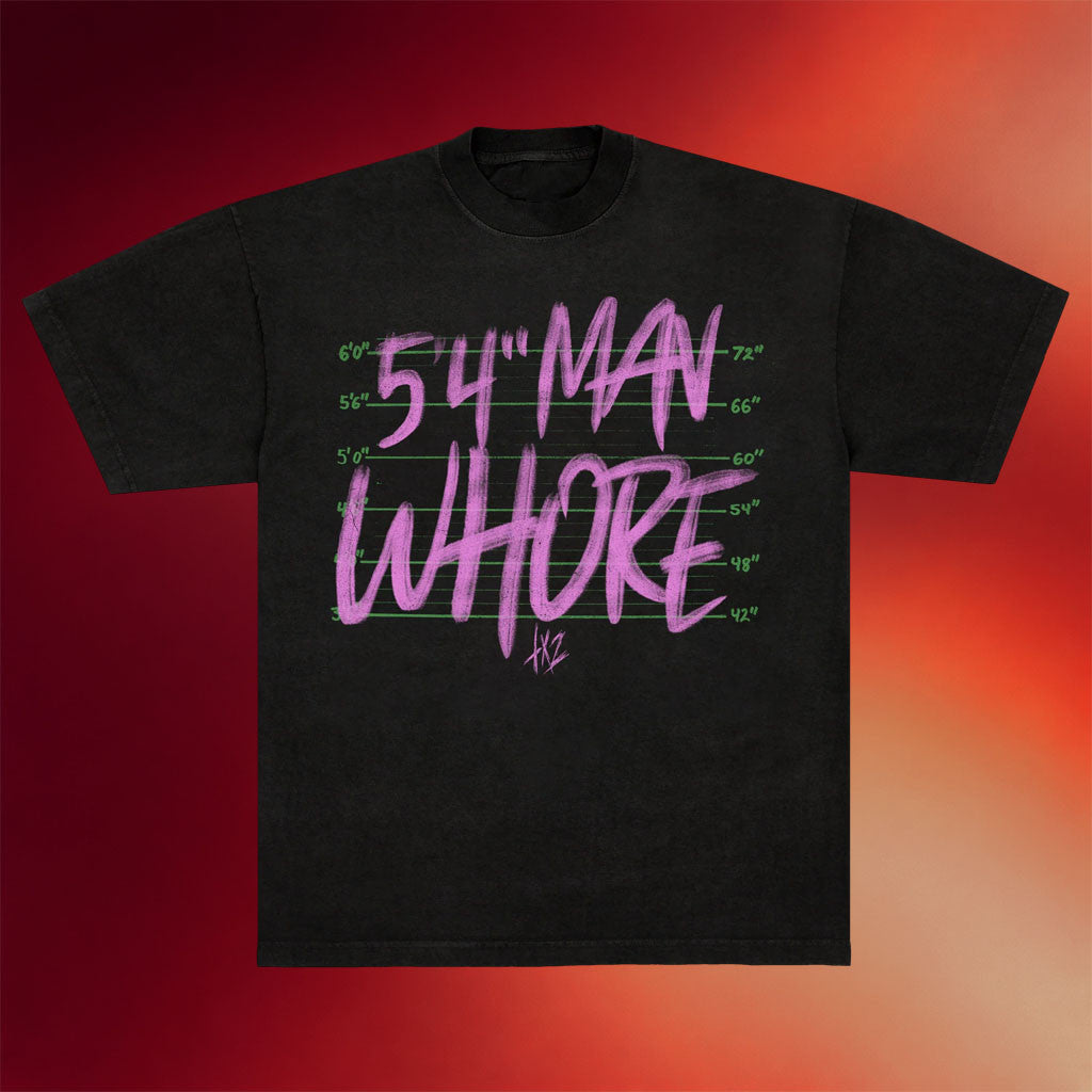 TX2 Merch 5'4'Man Whore T-Shirt Black Mugshot Shirt 2026 Present For Brothers - Merchluma