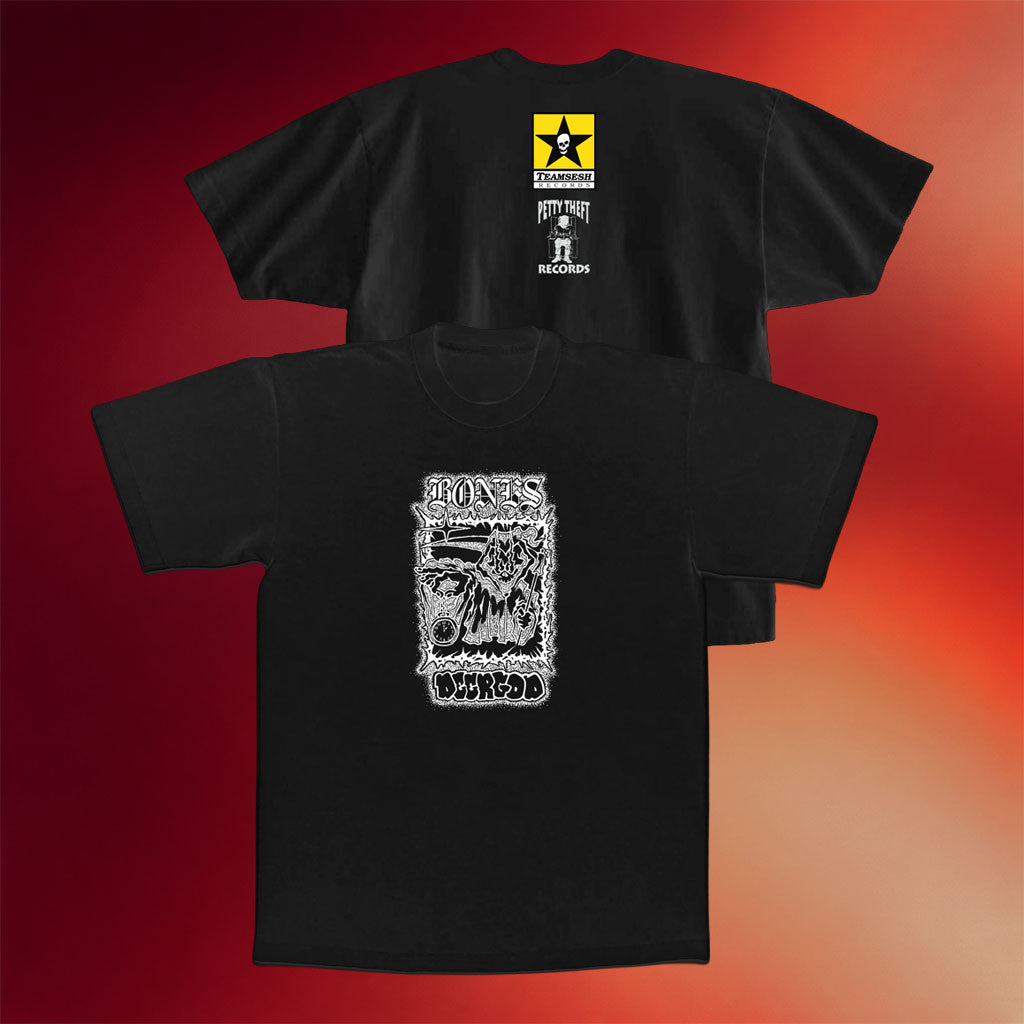 Petty Theft Records Merch 2026 Bones Deergod T-Shirt EverythingIsWorseAtNight Shirt Black - Merchluma