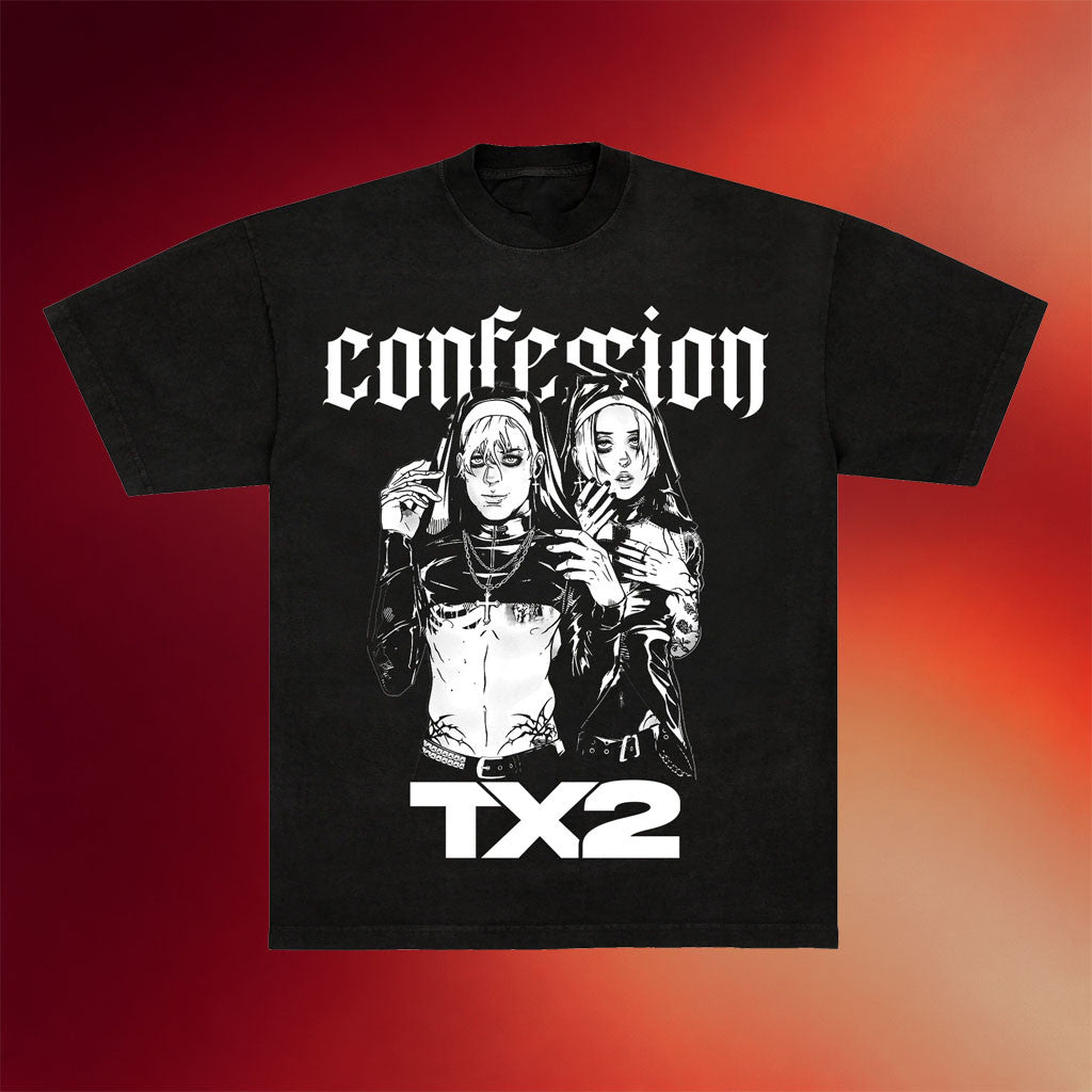 TX2 Merch 2026 Confession T-Shirt Black TX2 Shirt Gifts For People Who Like Music - Merchluma