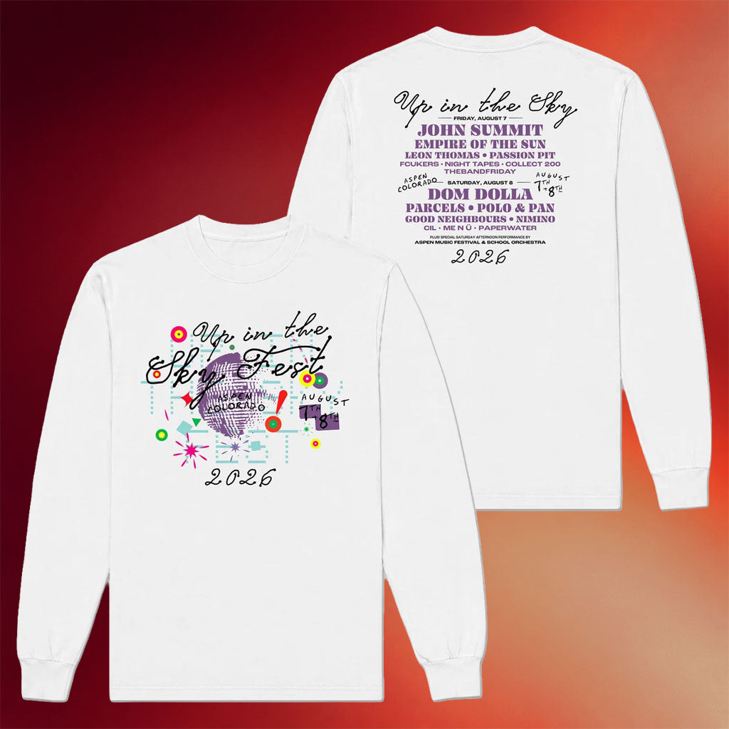 Up In The Sky Music Festival Merch 2026 Disco Lineup Long Sleeve Shirt Present For Music Fans - Merchluma