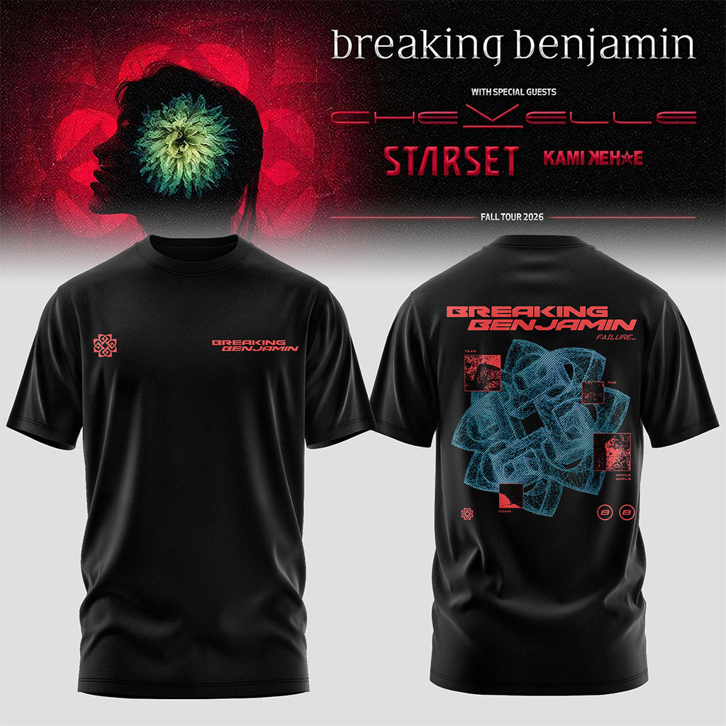 Breaking Benjamin Fall Tour 2026 T-Shirt Breaking Benjamin Merch Gifts For People Who Like Music - Merchluma