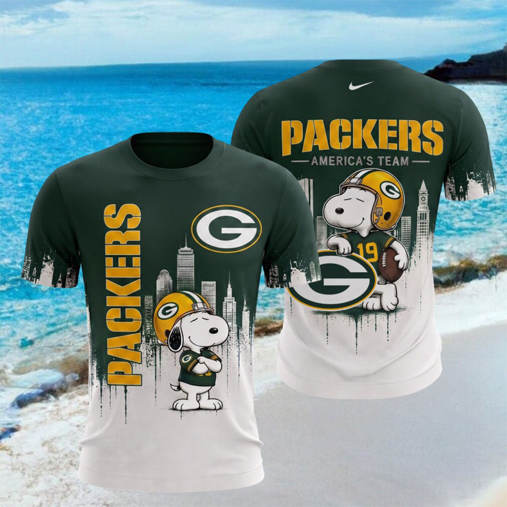 Snoopy x Green Bay Packers Football America's Team Shirt Packers Merch Gifts For Fans - Merchluma