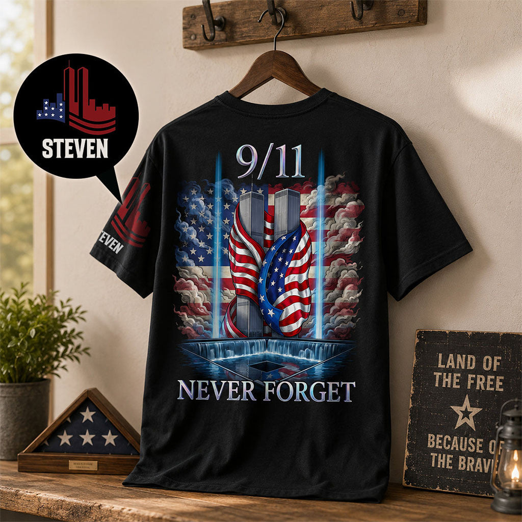 Personalized Never Forget 911 Shirt Patriot Day Memorial T-Shirt Gifts For Father - Merchluma