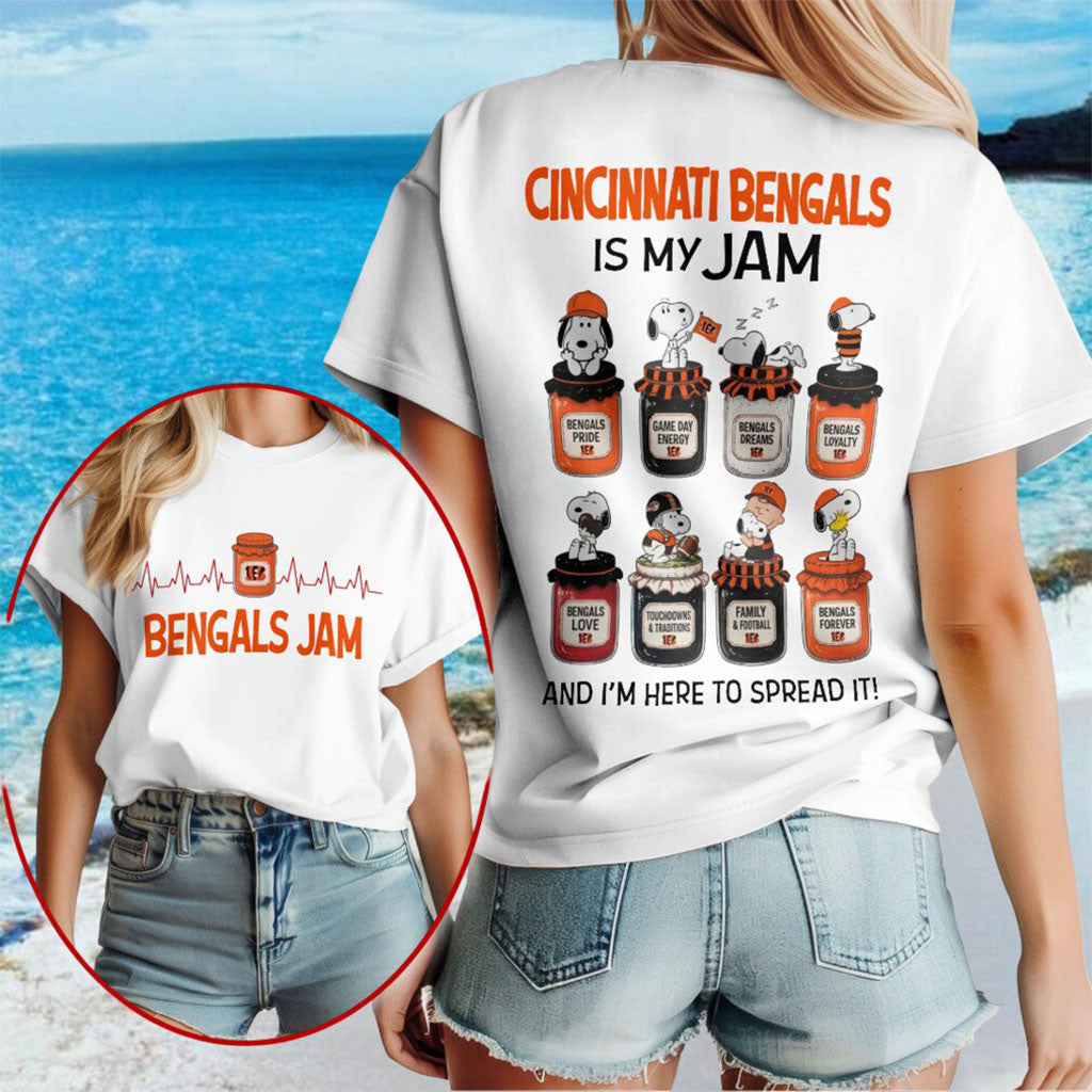 Snoopy x Cincinnati Bengals Is My Jam Football Shirt Bengals Merch Presents For Football Fans - Merchluma