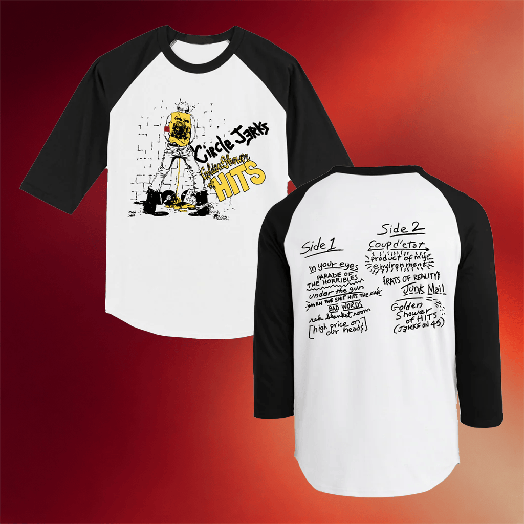 Circle Jerks Merch 2026 Golden Shower Of Hits Raglan Shirt Gifts For Music Lovers - Merchluma