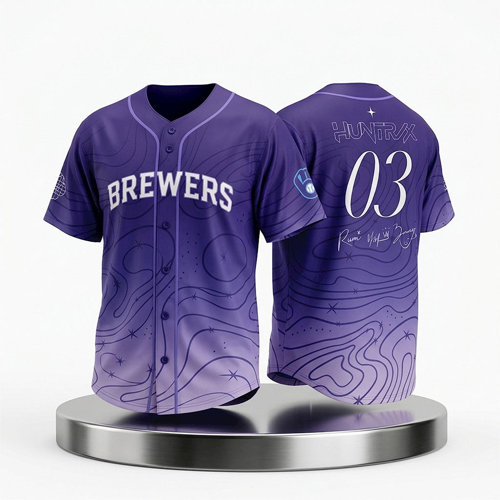 Brewers KPop Demon Hunters HUNTR X 2026 Jersey #03 Milwaukee Brewers Merch Fan Gifts - Merchluma