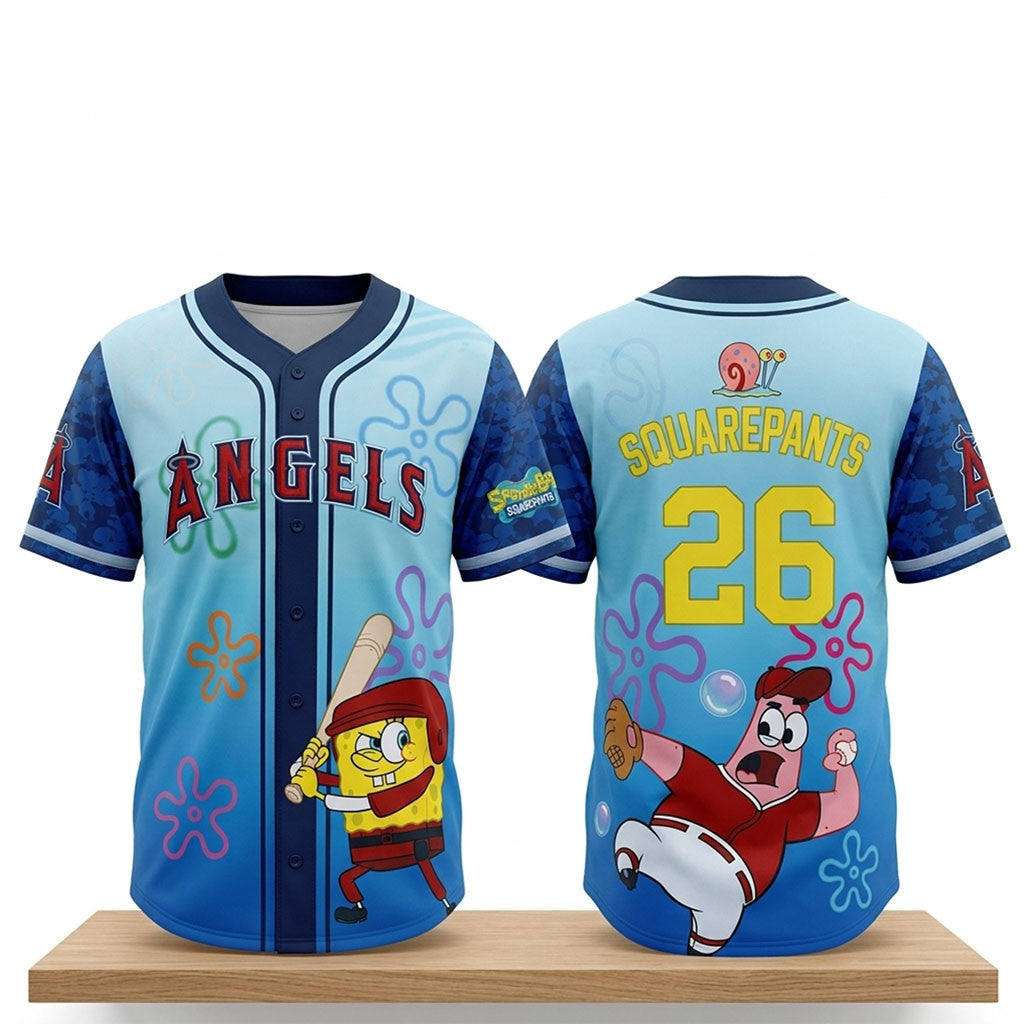LA Angels SpongeBob 2026 Jersey Los Angeles Angels Merch Gift For Baseball Lovers - Merchluma