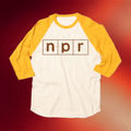 NPR Merch 2026 NPR Retro 70s Logo Outline Raglan Shirt Best Father's Day Gifts For Dad - Merchluma