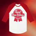 Pabst Blue Ribbon Merch 2026 Pabst Blue Ribbon Logo Vintage Raglan Shirt Top Father's Day Gifts - Merchluma