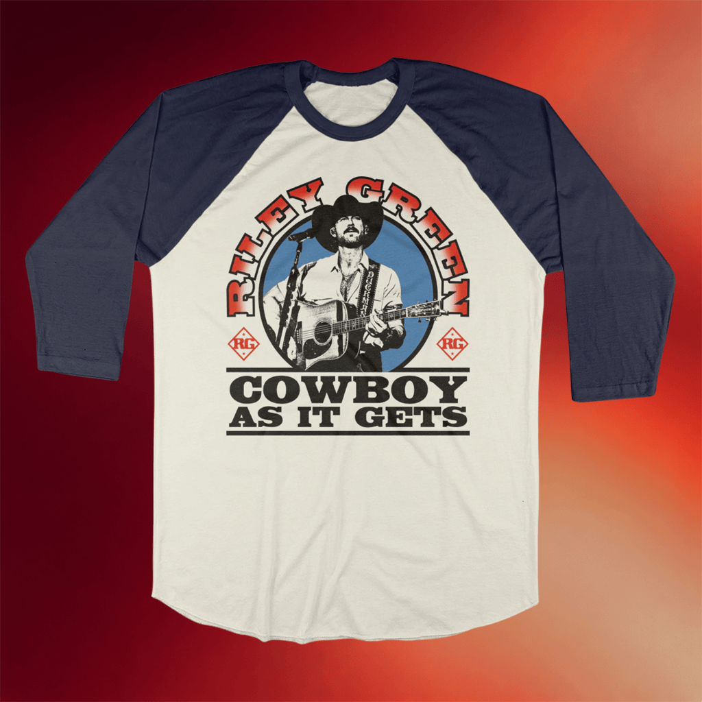 Riley Green Merch 2026 Cowboy As It Gets Raglan Shirt Gifts For Country Music Lovers - Merchluma