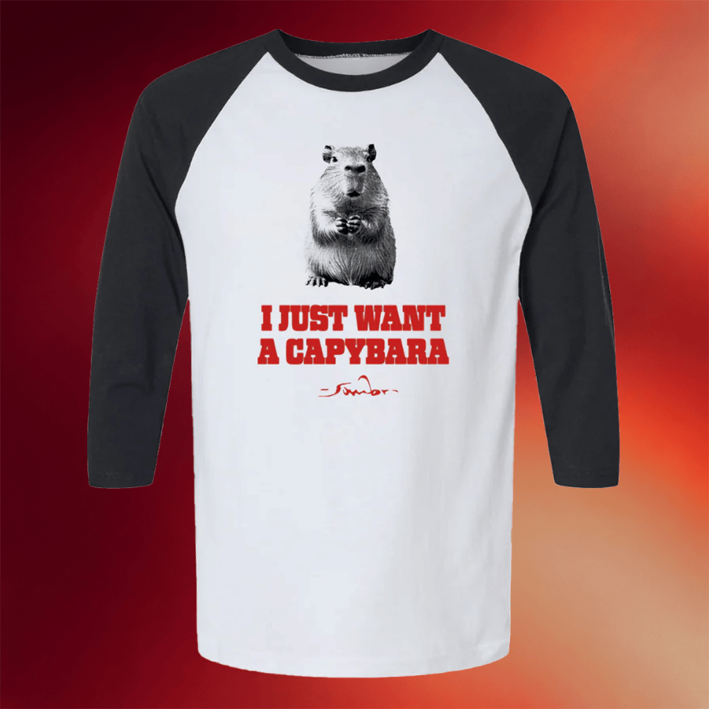 Sombr Merch 2026 I Just Want A Capybara Raglan Shirt Music Lover Gifts For Him - Merchluma