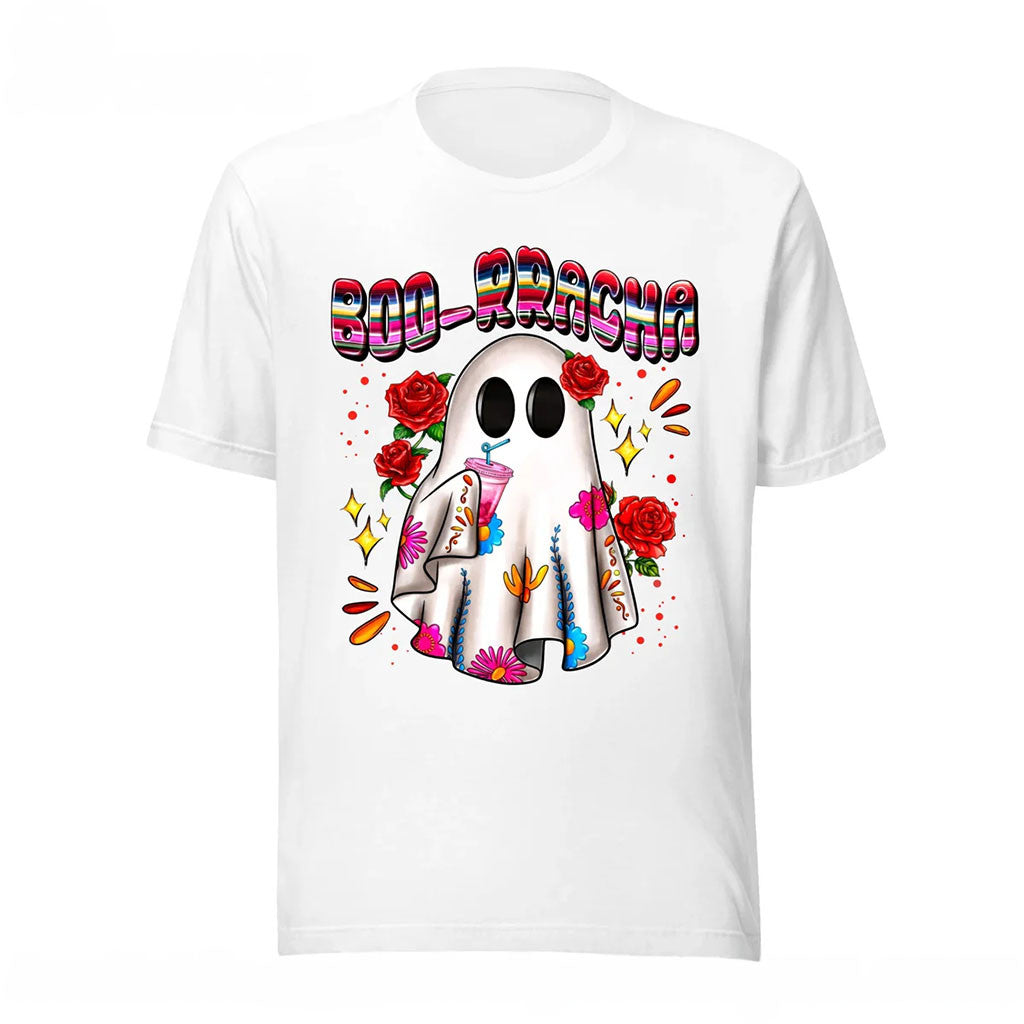 Boo-Rrraaccha Ghost T-Shirt Mexican Serape Halloween Shirt Spooky Gifts - Merchluma