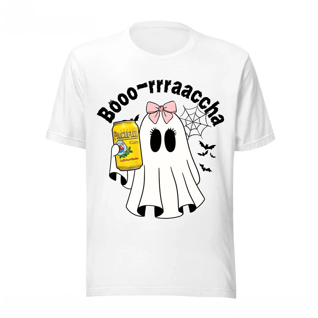 Boo-Rrraaccha X Pacifico T-Shirt Kawaii Ghost Shirt Halloween Outfits Gifts For Best Friends - Merchluma