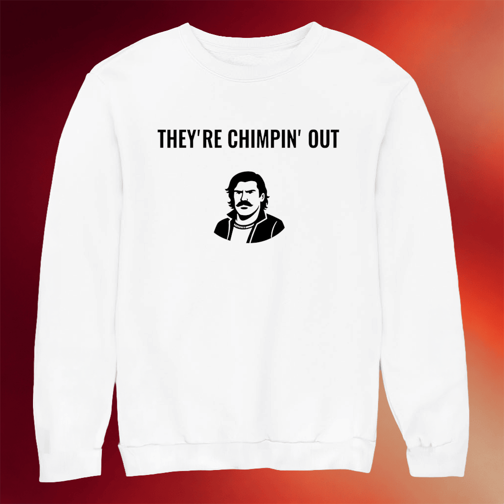 Chud The Builder Merch 2026 They're Chimpin' Out Sweatshirt Chud The Builder Crewneck - Merchluma