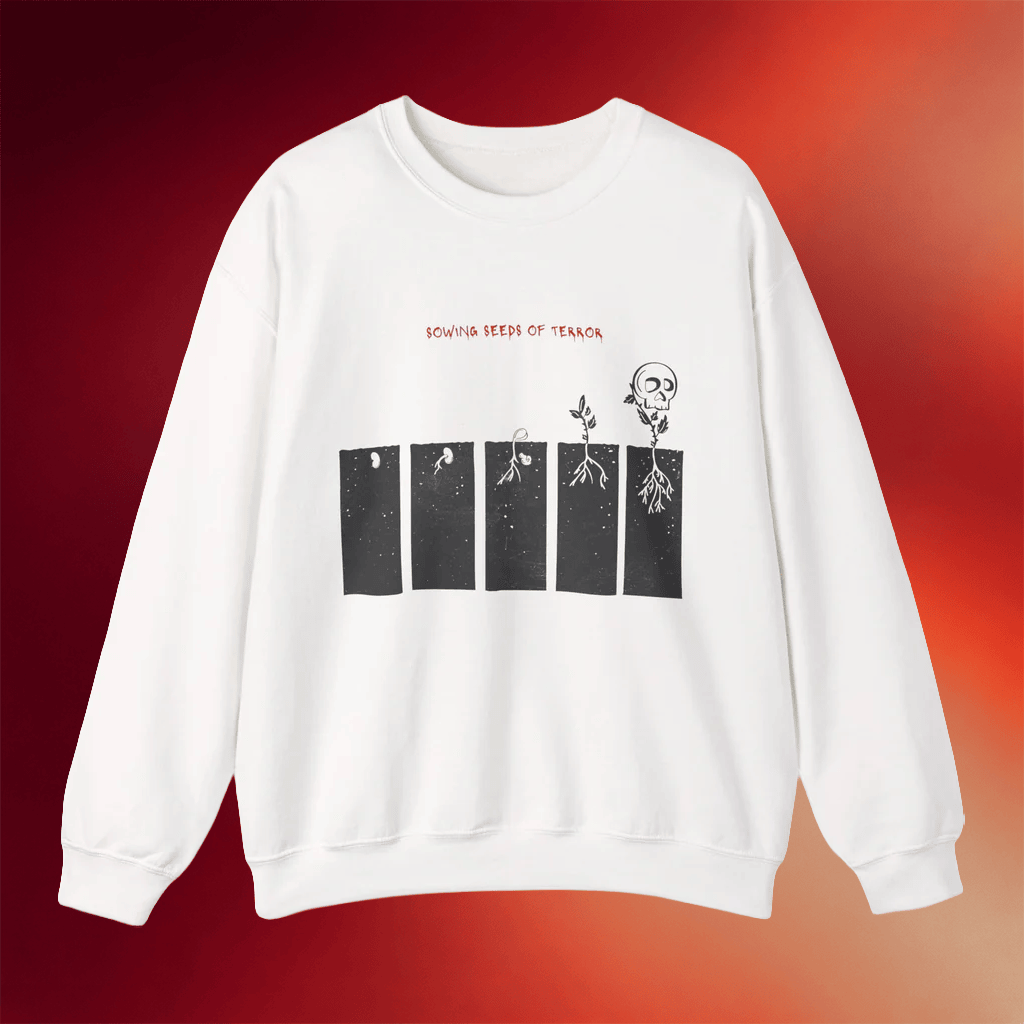 AMC Merch 2026 LayHalfway To Halloween Skull Plant Crewneck Sweatshirt Gifts For Friends - Merchluma