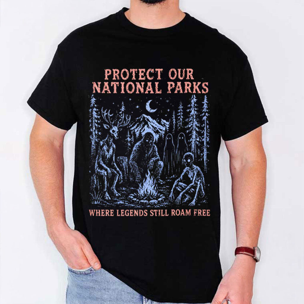 Cryptid National Parks Protect Our Parks T-Shirt Where Legends Still Roam Free Shirt Gifts - Merchluma