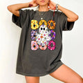 Boo Ghost T-Shirt Floral Ghost Shirt Halloween Gifts Ideas For Friends - Merchluma