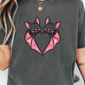 Cute Bat Heart Shirt Kawaii Bats Halloween Shirt Spooky Season Gift For Bat Lover - Merchluma