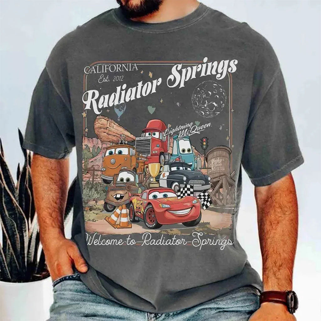 D Car Lightning McQueen T-Shirt Welcome To Radiator Springs Shirt Best Gift For Son - Merchluma