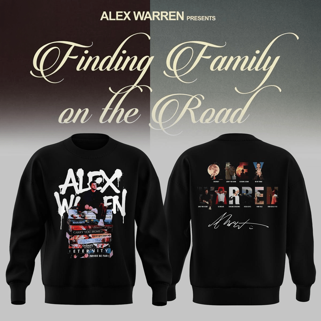 Alex Warren Merch Finding Family Of The Road Tour 2026 Sweatshirt Cool Gifts For Music Lovers - Merchluma