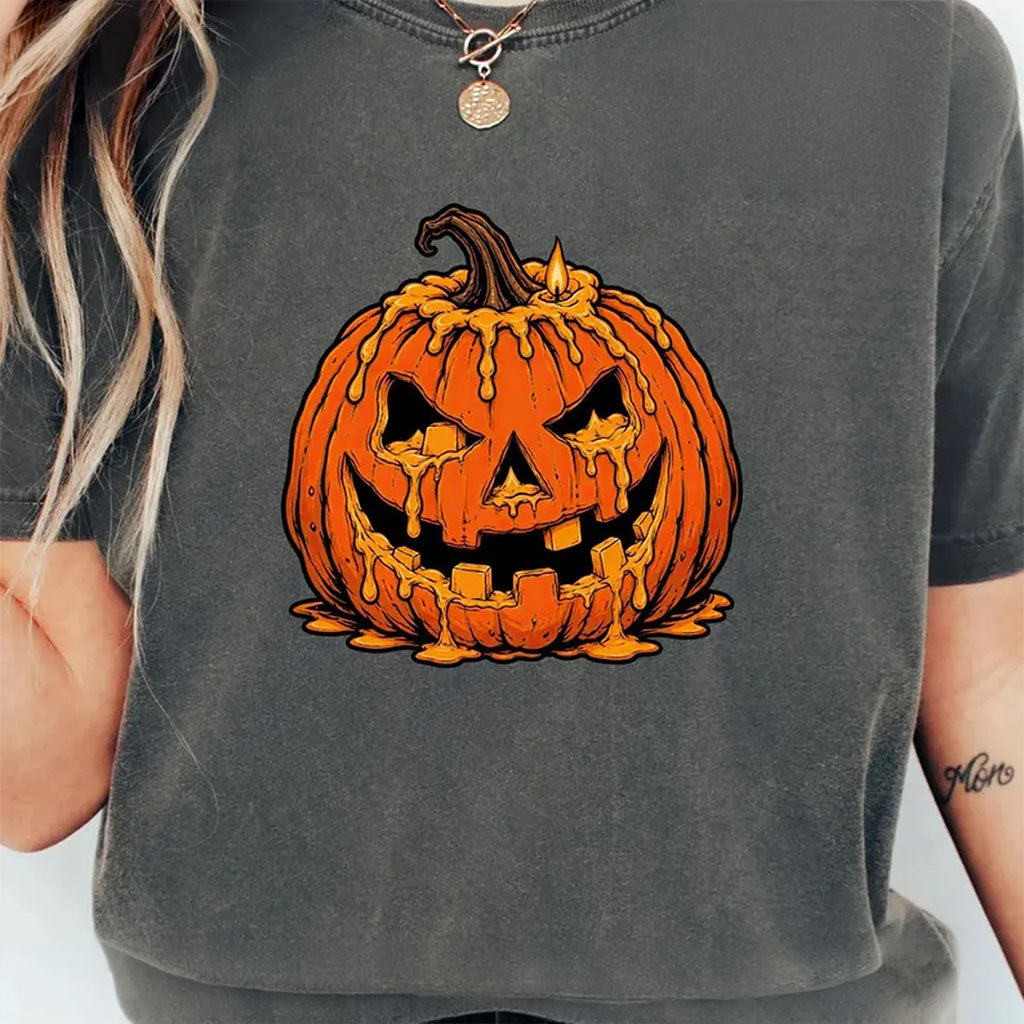 Melting Jack O Lantern T-Shirt Spooky Pumpkin Shirt Halloween Gifts For BFF - Merchluma