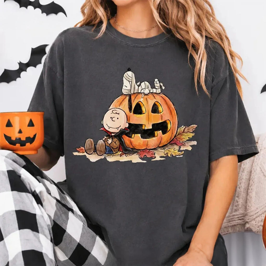 Peanuts Halloween Themed T-Shirt Pumpkin Spooky Shirt Best Gift For Halloween Fans - Merchluma