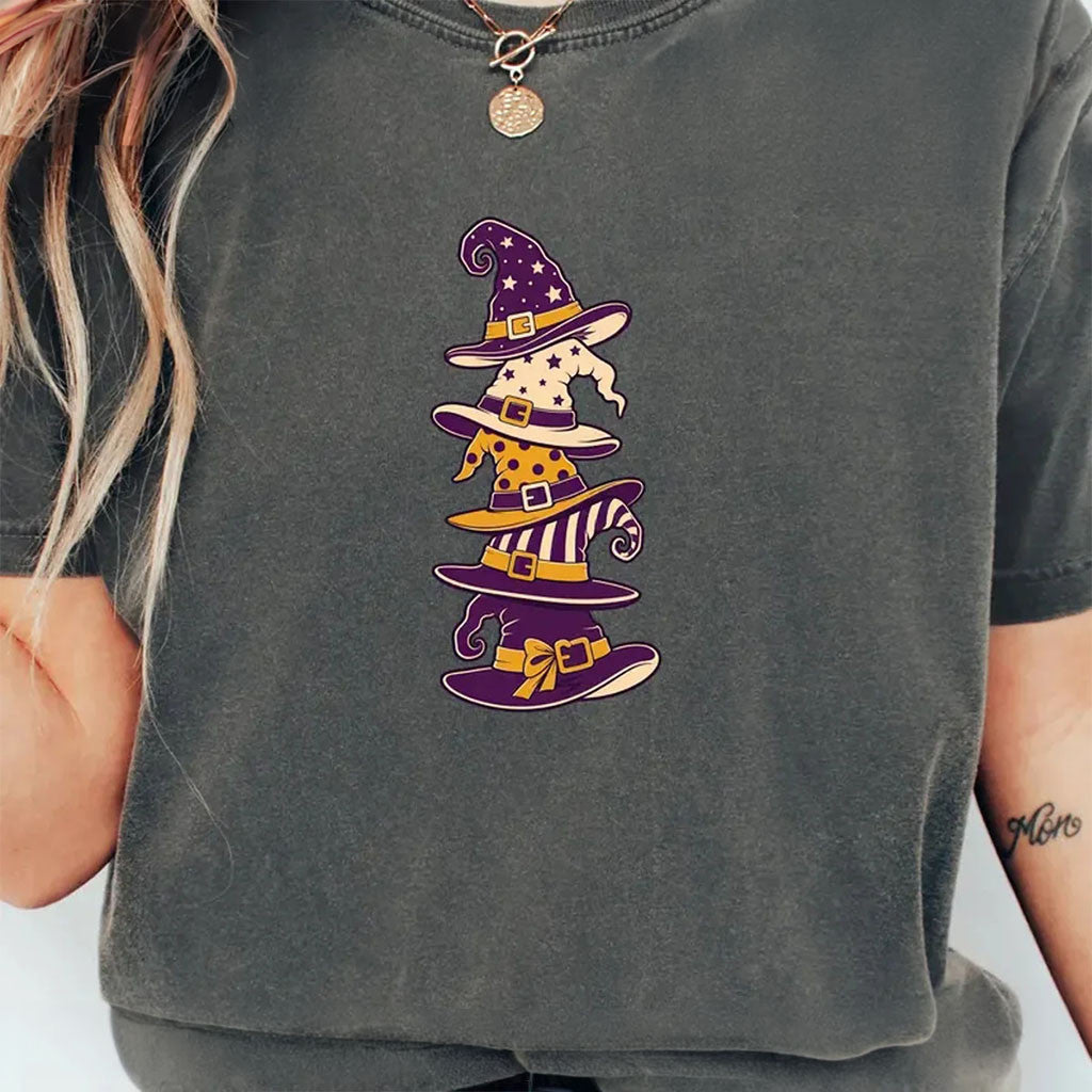 Stacked Witch Hats Shirt Halloween Shirt For Women Spooky Season Gifts Ideas - Merchluma