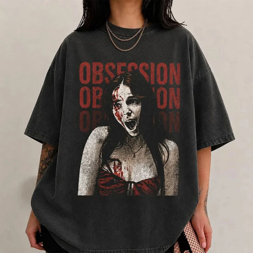 Vintage Obsession Movie T-Shirt Frowning Nikki Graphic Tee Gothic Horror Fan Gifts - Merchluma