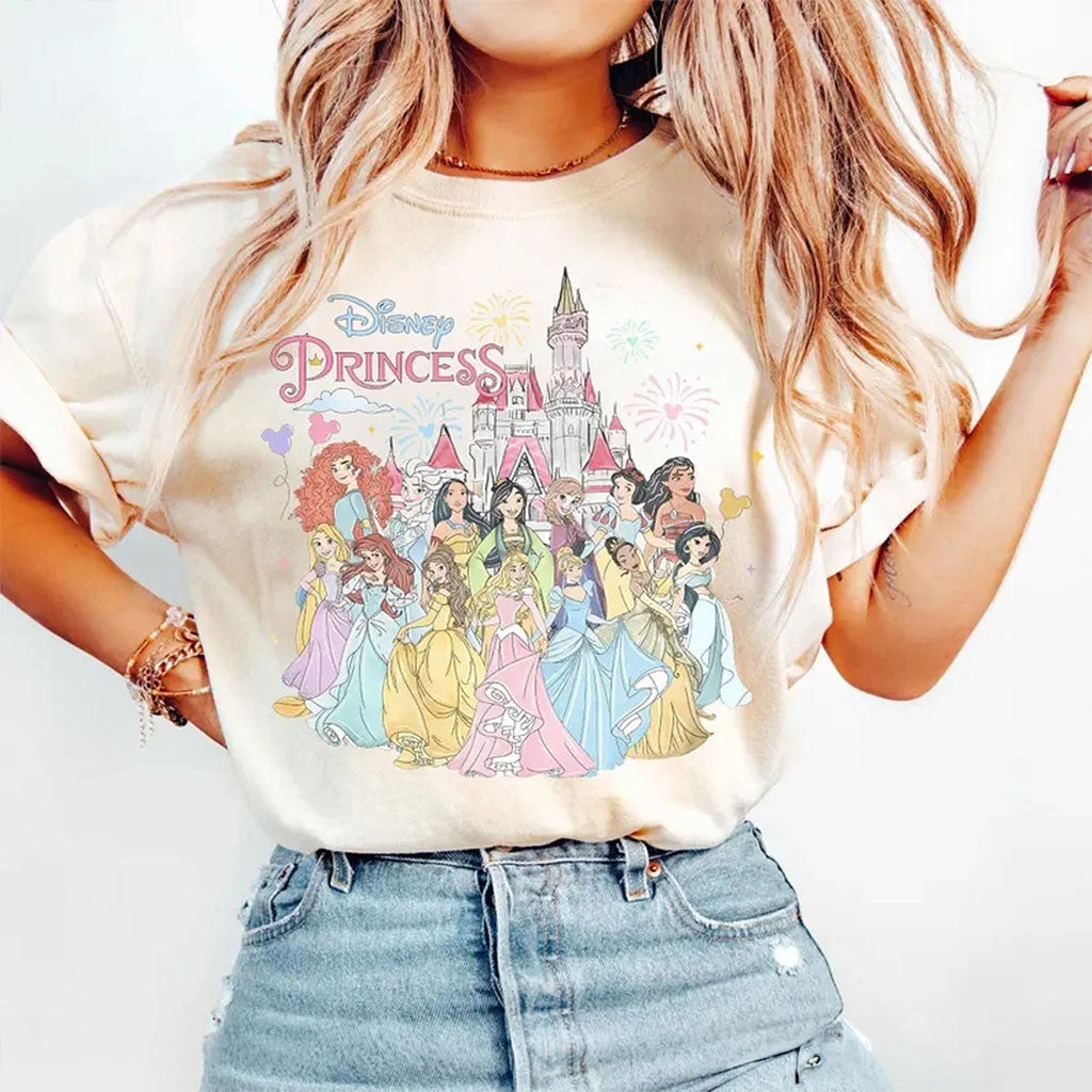 Cinderella Rapunzel Belle T-Shirt D Princess Shirt Birthday Gift For Daughters - Merchluma