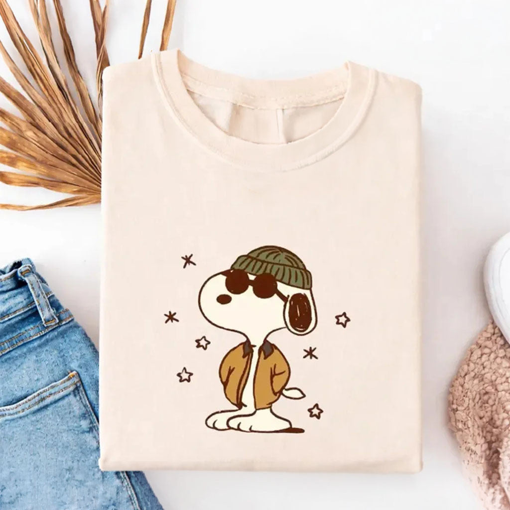 Cool Snoopy Shirt Vintage Style Dog Graphic Tee Best Gift For Him Her - Merchluma