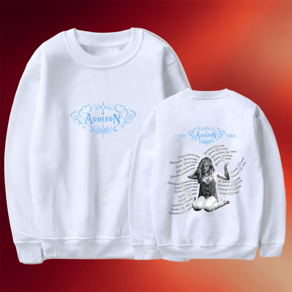 Addison Rae Merch The Addison Tour 2025 Sweatshirt Music Gift Ideas For Guys - Merchluma