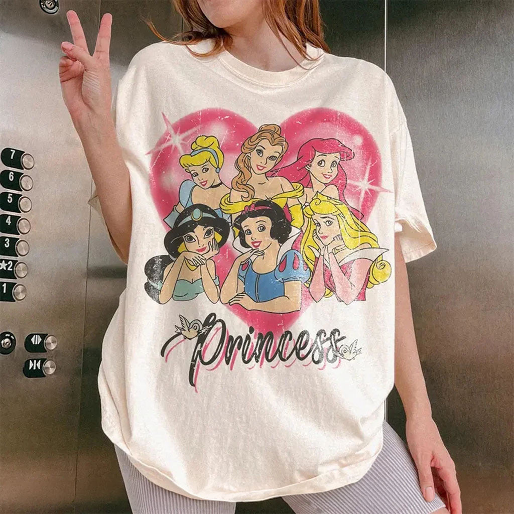 Retro D Princess Characters Shirt Magic Kingdom T-Shirt Birthday Ideas For Daughters - Merchluma