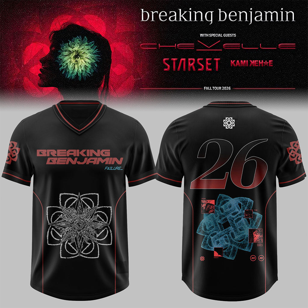 Breaking Benjamin American Tour 2026 V-Neck Jersey Breaking Benjamin Merch Gifts For Rock Fan - Merchluma