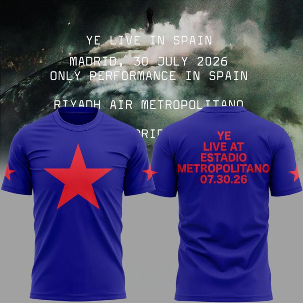 Ye Live Concert Tour Spain Madrid 2026 Shirt Kanye West Merch Gift For Rap Fans - Merchluma