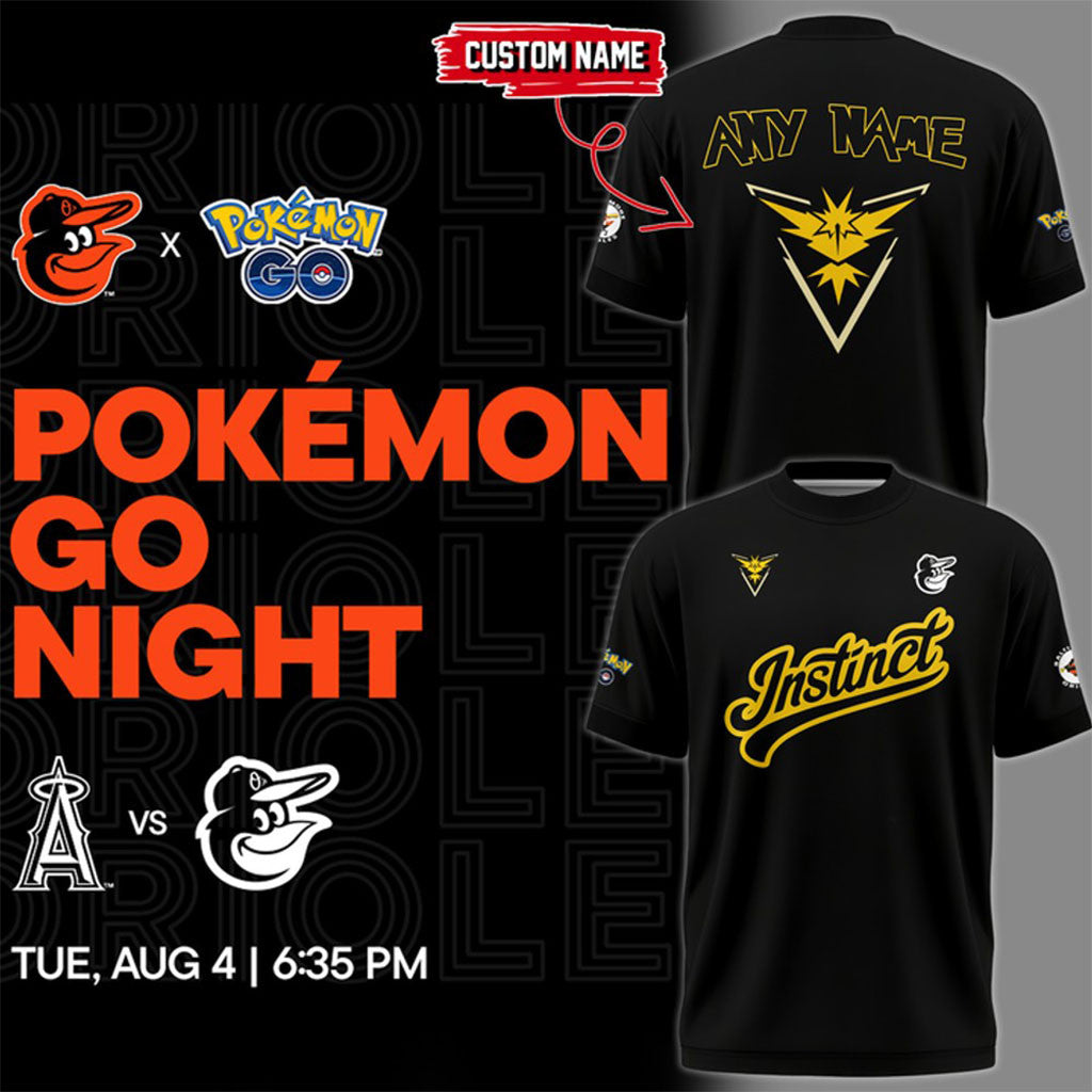 Personalized Baltimore Orioles X Pokemon GO Team Instinct 2026 Shirt Baltimore Orioles Merch - Merchluma