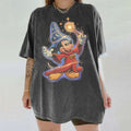 Fantasia Sorcerer Mickey Shirt Family Matching Washed T-Shirt Mickey Mouse Merch Gift For Her - Merchluma