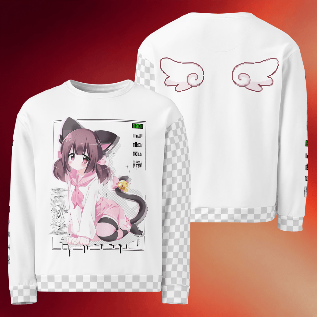 Meowbah Merch Cyber Neko Sweatshirt Birthday Present For Sister - Merchluma