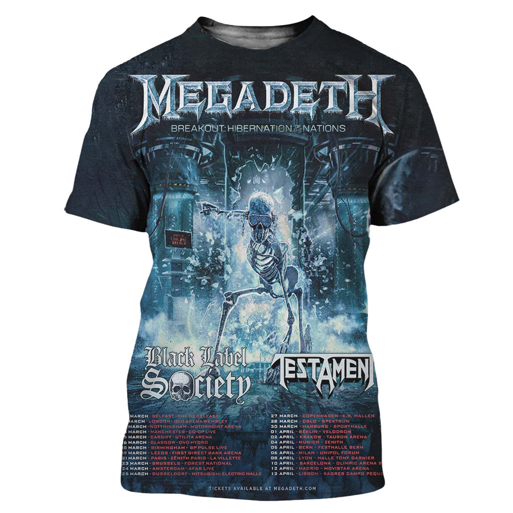 Megadeth Breakout Hibernation Of The Nations 2027 Spring Tour T-Shirt Megadeth Merch Gift - Merchluma