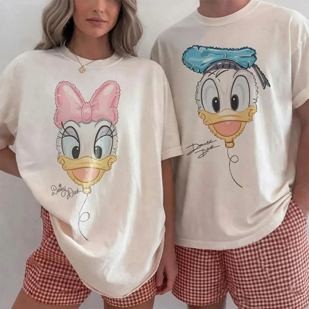 D Donald And Daisy Balloon Couple Matching T-Shirt Best Gifts For Couples - Merchluma