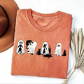 Halloween Black Cat Ghost Shirt Spooky Season Tee Halloween Cute Women Outfits For Cat Lovers - Merchluma