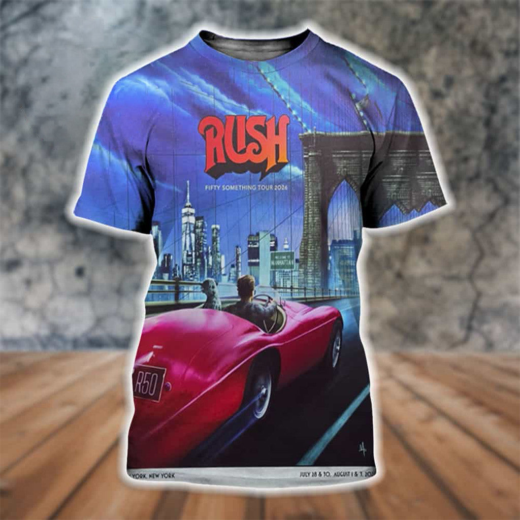 Rush Band Fifty Something Tour 2026 New York City Poster T-Shirt Rush Band Merch Gifts - Merchluma