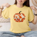 Autumn Floral Pumpkin Halloween T-Shirt Boho Shirt Gift Ideas For Sisters - Merchluma
