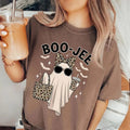 Boo Jee Ghost Leopard Pattern Shirt Funny Halloween Shirt Spooky Season Hall Clothing Gifts - Merchluma