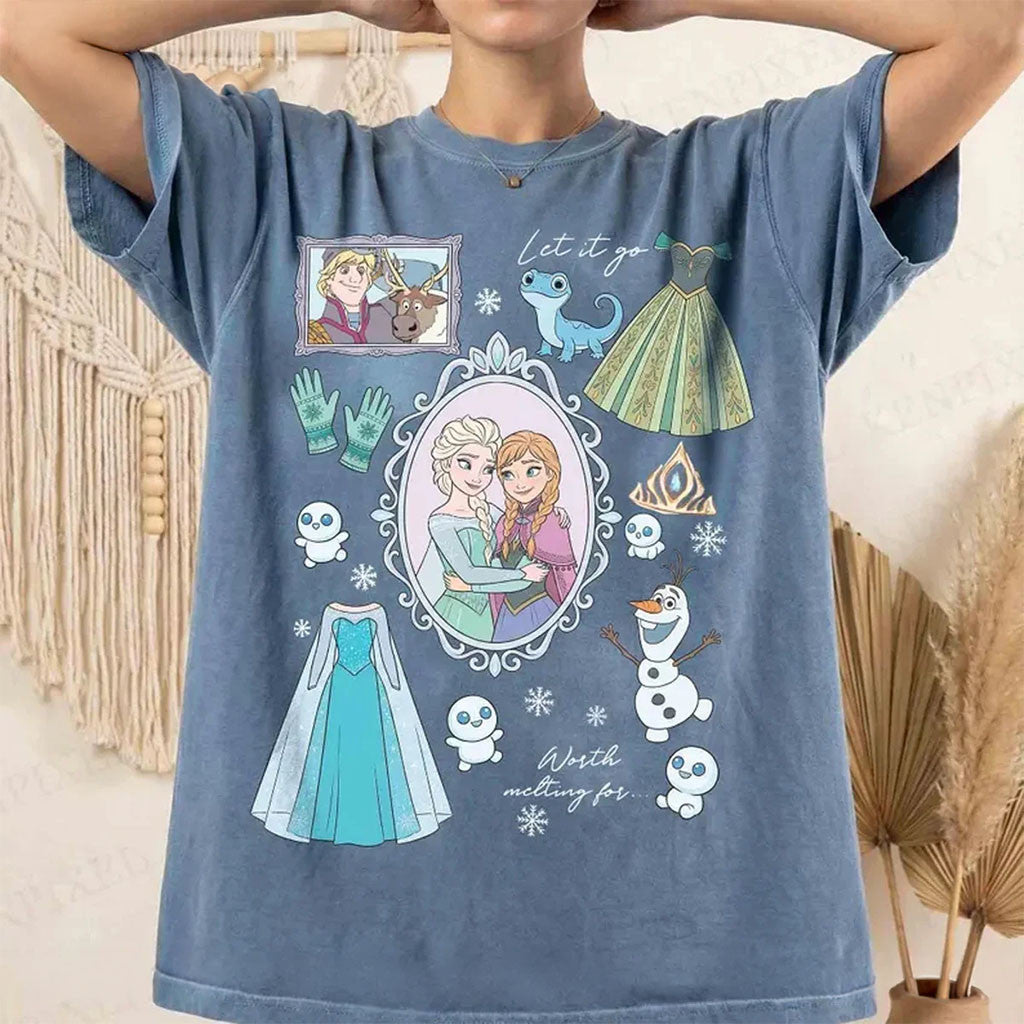 Coquette D Frozen Shirt Elsa And Anna Princess T-Shirt Cute Cartoon Lover Gift For Her - Merchluma