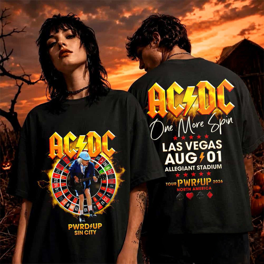 ACDC Las Vegas Pwr Up Tour 2026 Event T-Shirt ACDC Merch Gifts For Couple - Merchluma