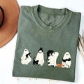 Ghost And Cat T-Shirt Halloween Shirt Cat Lover Halloween Gift Spooky Season 2026 - Merchluma