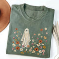 Spooky Ghost Floral Shirt Halloween Outfits For Women Nature Lover Gifts Ideas - Merchluma