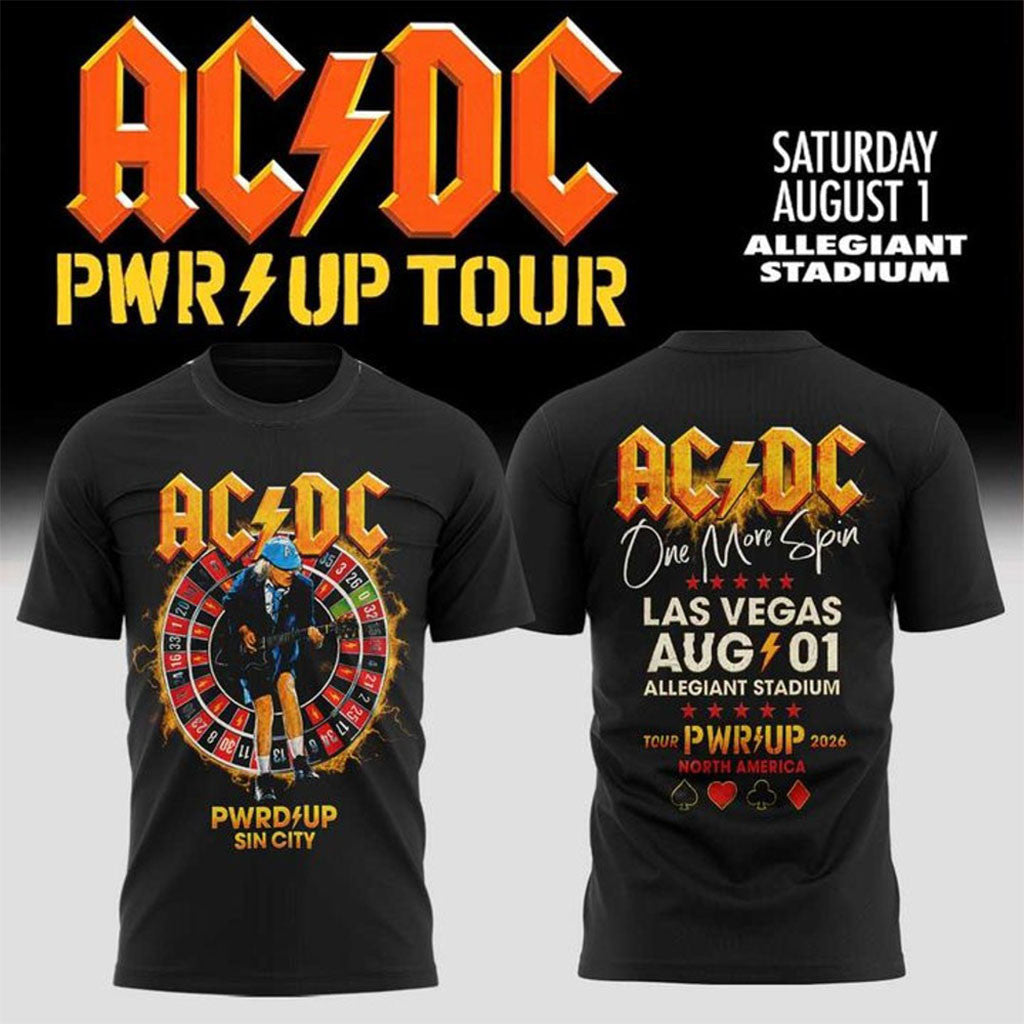 AC DC PWR UP Tour Las Vegas Allegiant Stadium 2026 Shirt AC DC Merch Gift For Band Fans - Merchluma