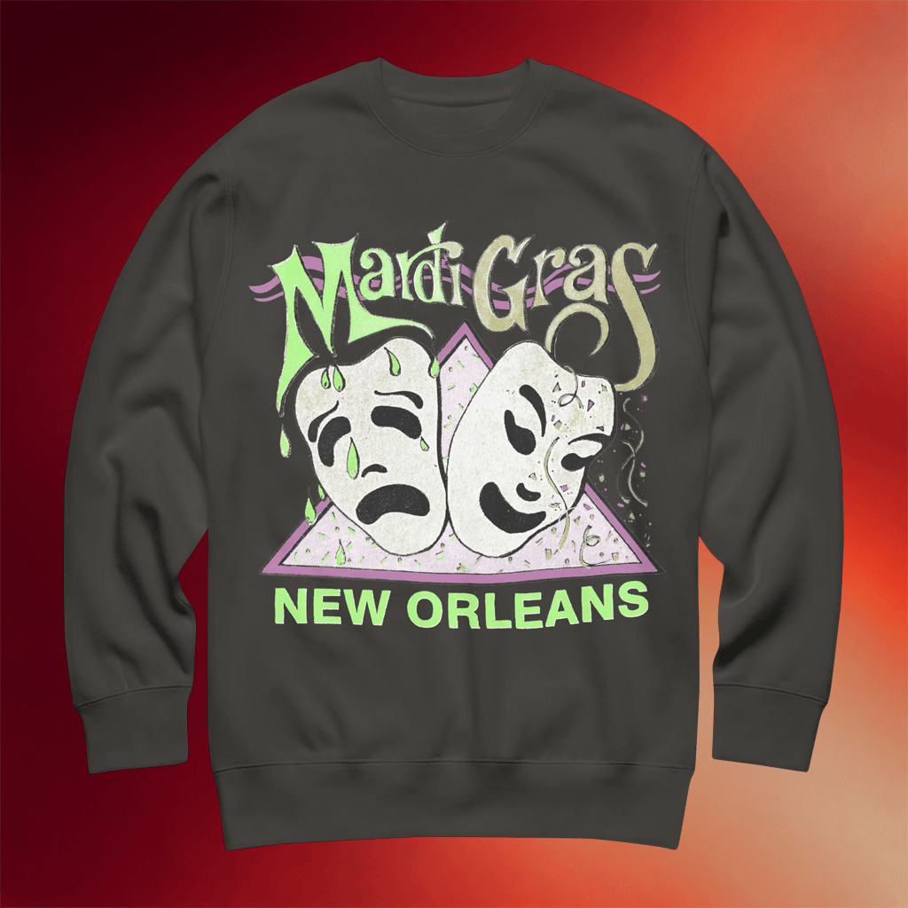 DNO Merch Vintage Mardi Gras New Orleans Sweatshirt Birthday Present For Him - Merchluma